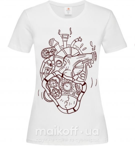 Женская футболка Сердце механическое Белый фото