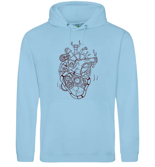 Мужская толстовка (худи) Серце механічне Голубой фото