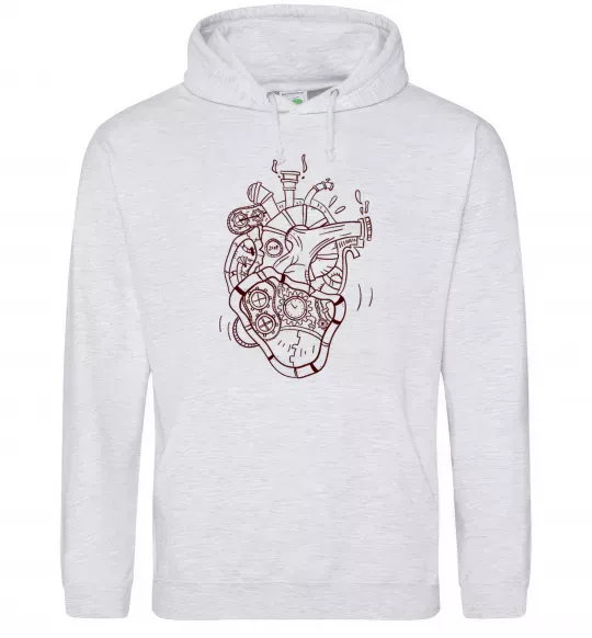 Жіноча толстовка (худі) Серце механічне Сірий меланж фото