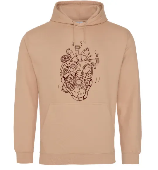 Жіноча толстовка (худі) Серце механічне Пісочний фото