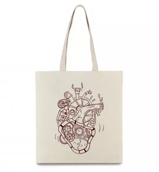 Эко-сумка Серце механічне Бежевый фото