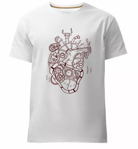 Чоловіча преміум футболка Серце механічне Білий фото