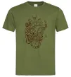 Чоловіча футболка Серце механічне Оливковий фото