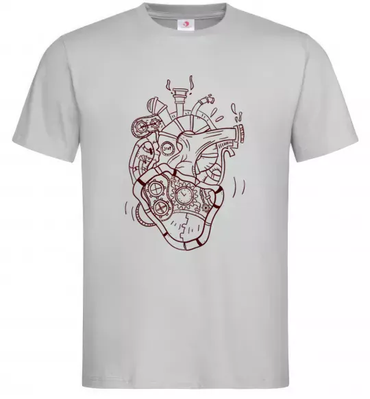 Чоловіча футболка Серце механічне Сірий фото