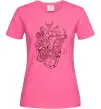 Жіноча футболка Серце механічне Яскраво-рожевий фото