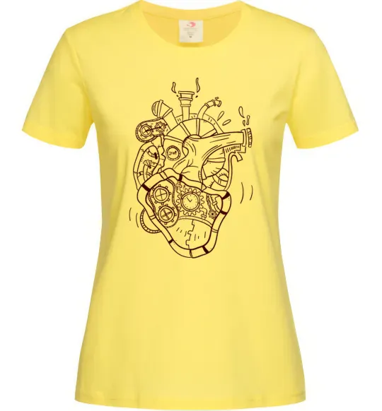 Жіноча футболка Серце механічне Лимонний фото