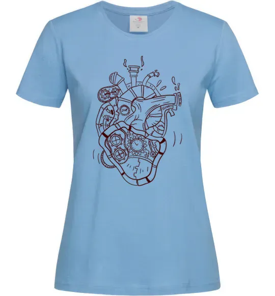 Жіноча футболка Серце механічне Блакитний фото