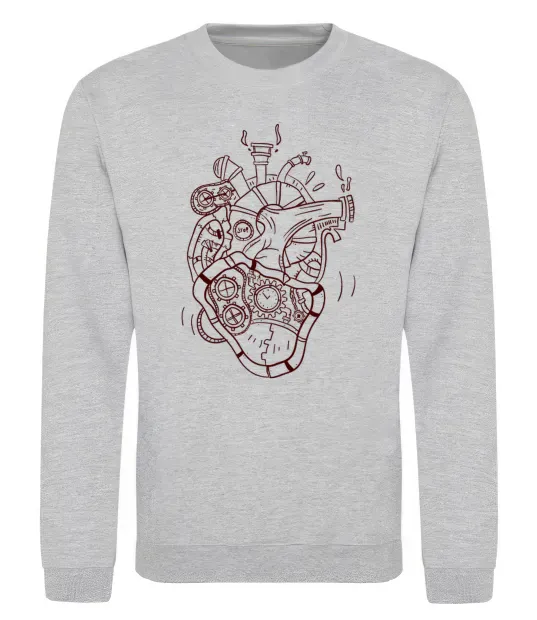 Свитшот Серце механічне Серый меланж фото