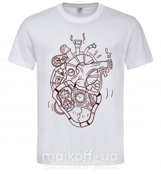 Мужская футболка Сердце механическое Белый фото