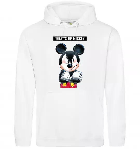 Мужская толстовка (худи) Wat's up Mikey Белый фото
