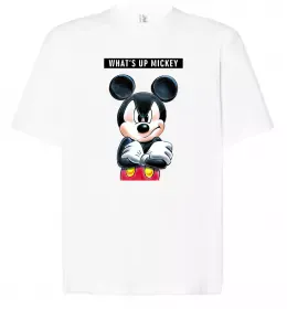 Футболка Оверсайз Чорно-білий Міккі Белый фото