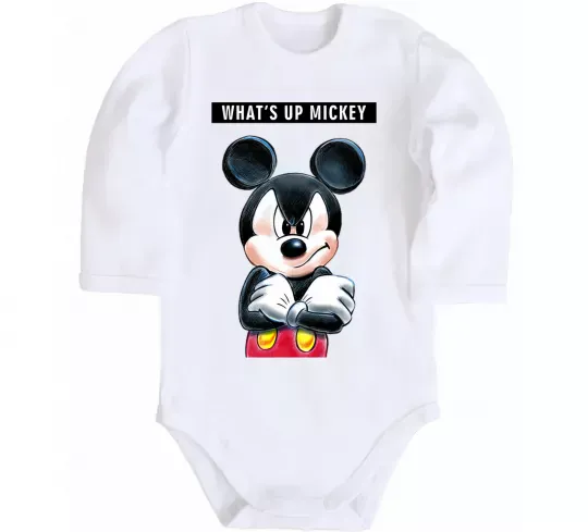 Дитячий бодік Wat's up Mikey Білий фото