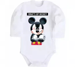 Детский боди Чорно-білий Міккі Белый фото