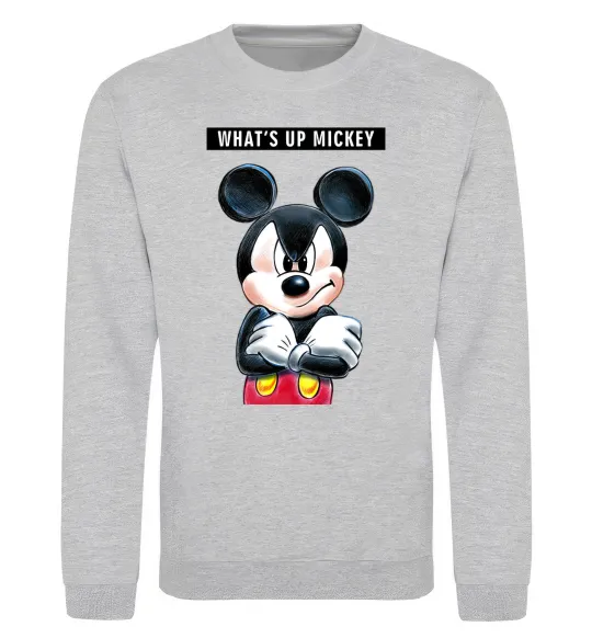 Свитшот Wat's up Mikey Серый меланж фото