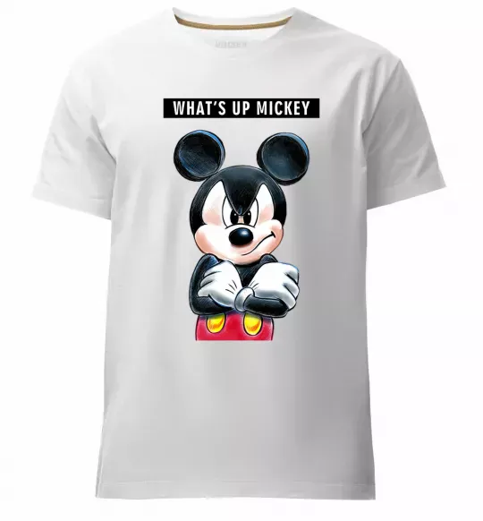 Мужская премиум футболка Wat's up Mikey Белый фото