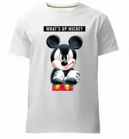 Мужская премиум футболка Чорно-білий Міккі Белый фото