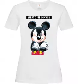 Женская футболка Чорно-білий Міккі Лимонный фото