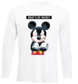 Лонгслив Чорно-білий Міккі Белый фото