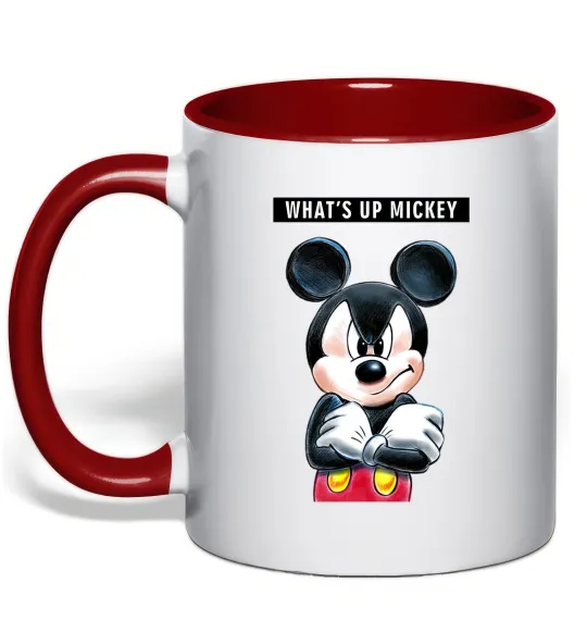 Чашка с цветной ручкой Wat's up Mikey Красный фото