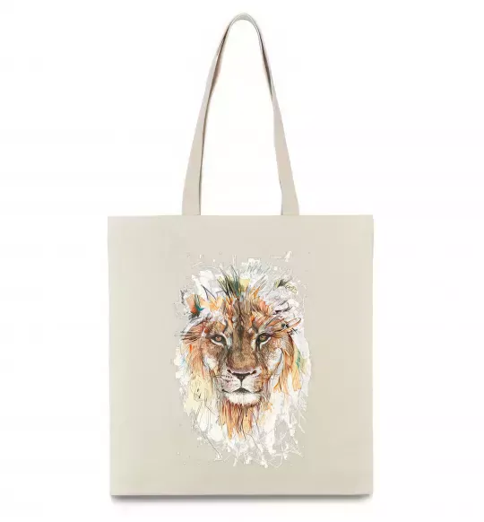 Эко-сумка Lion paint Бежевый фото