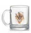 Чашка стеклянная Lion paint Прозрачный фото
