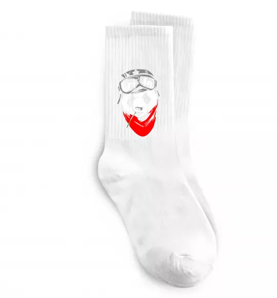 Шкарпетки Панда в шоломі Білий фото