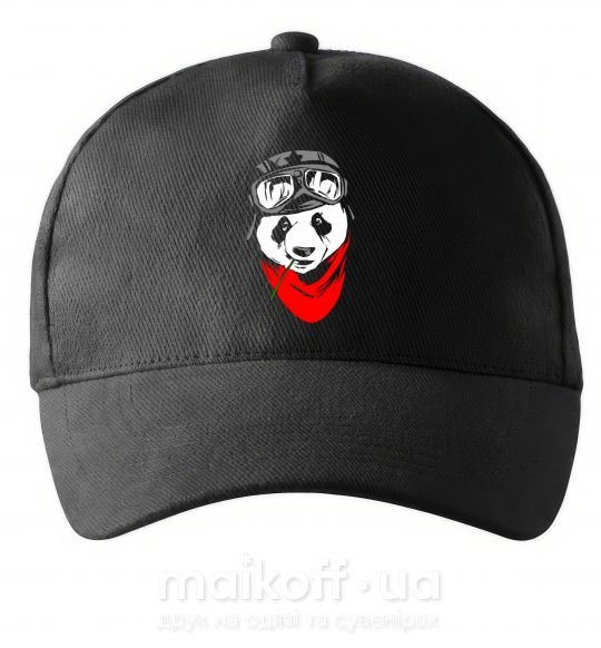 Кепка Панда в шлеме Черный фото