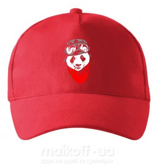 Кепка Панда в шлеме Красный фото