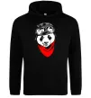 Женская толстовка (худи) Панда в шоломі Черный фото