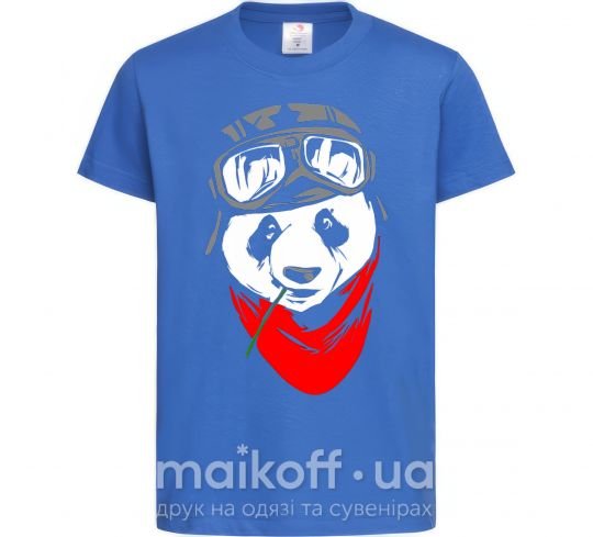 Дитяча футболка Панда в шлеме Яскраво-синій фото