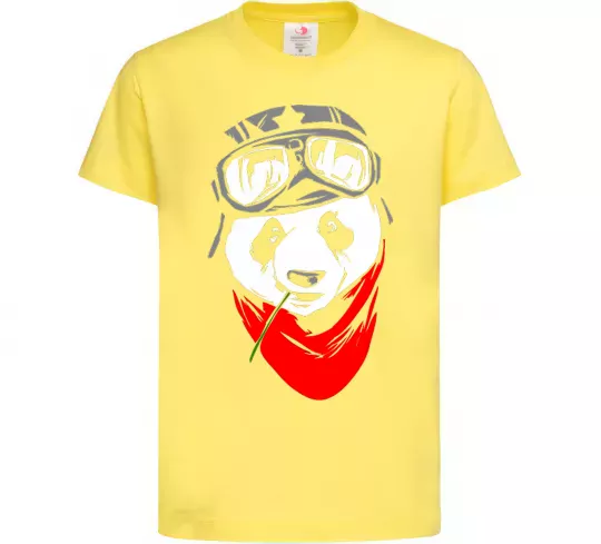 Дитяча футболка Панда в шоломі Лимонний фото