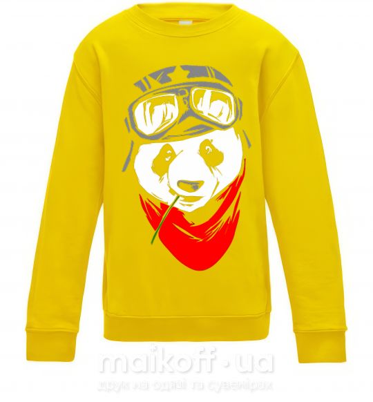 Детский Свитшот Панда в шлеме Солнечно желтый фото
