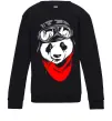 Детский Свитшот Панда в шоломі Черный фото