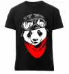 Чоловіча преміум футболка Панда в шоломі Чорний фото