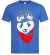 Чоловіча футболка Панда в шоломі Яскраво-синій фото