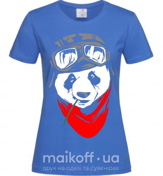 Жіноча футболка Панда в шлеме Яскраво-синій фото