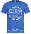 Мужская футболка Девушка в волейбольном мяче Ярко-синий фото