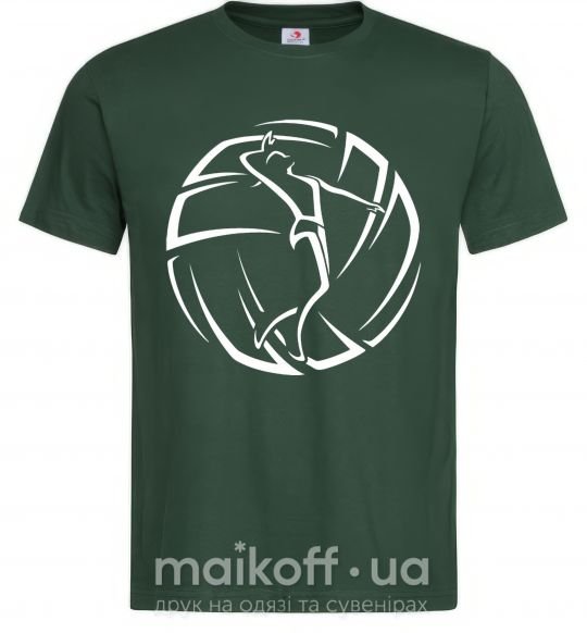 Мужская футболка Девушка в волейбольном мяче Темно-зеленый фото