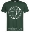 Мужская футболка Девушка в волейбольном мяче Темно-зеленый фото