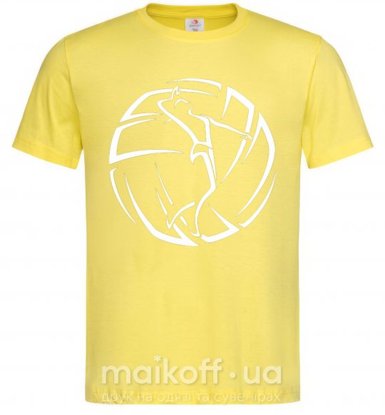 Мужская футболка Девушка в волейбольном мяче Лимонный фото