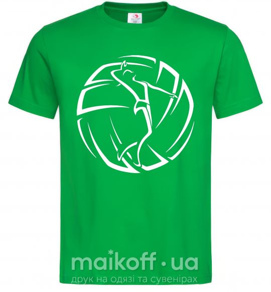 Мужская футболка Девушка в волейбольном мяче Зеленый фото