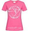 Женская футболка Девушка в волейбольном мяче Ярко-розовый фото