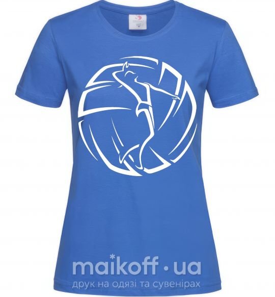 Жіноча футболка Девушка в волейбольном мяче Яскраво-синій фото