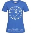 Женская футболка Девушка в волейбольном мяче Ярко-синий фото