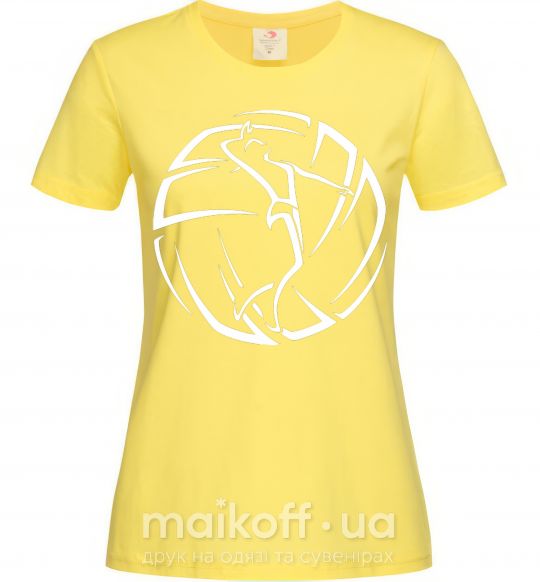 Жіноча футболка Девушка в волейбольном мяче Лимонний фото
