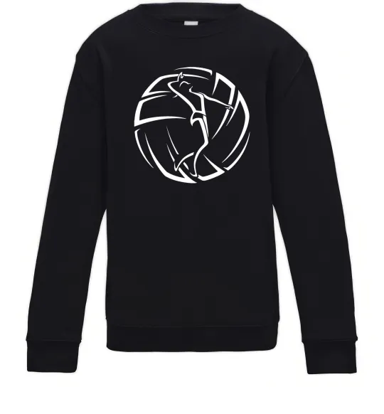 Детский Свитшот Дівчина у волейбольному м'ячі Черный фото