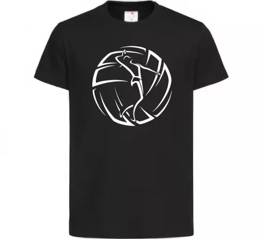 Дитяча футболка Дівчина у волейбольному м'ячі Чорний фото