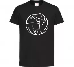 Детская футболка Дівчина у волейбольному м'ячі Черный фото