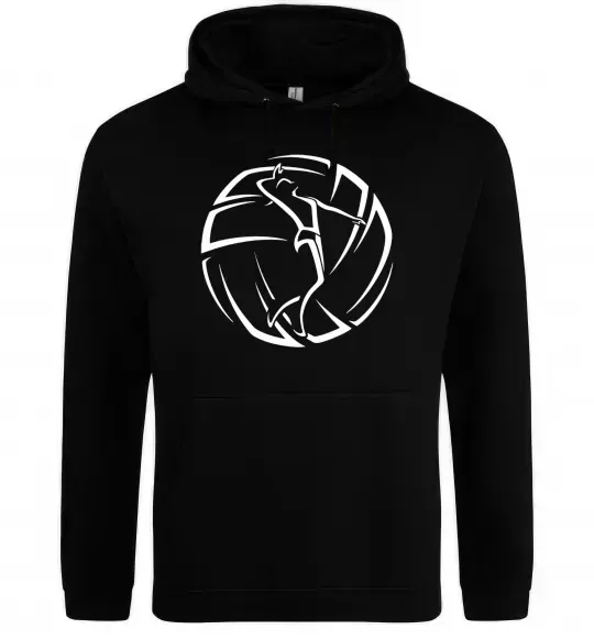 Женская толстовка (худи) Дівчина у волейбольному м'ячі Черный фото