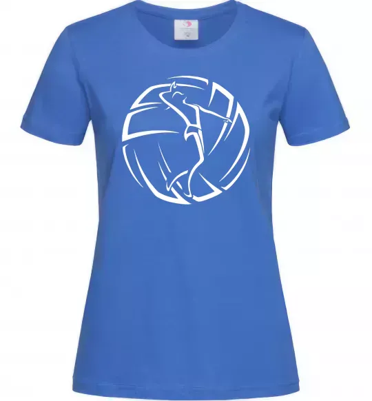 Женская футболка Дівчина у волейбольному м'ячі Ярко-синий фото